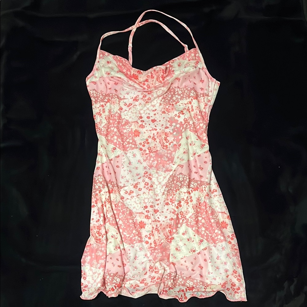Floral Pink Spaghetti Strap Dress